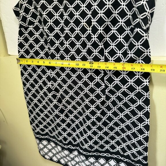 Tradition Vintage Cotton Graphic Sheath Stretch Midi Dress Sleeveless ZipSlit 12 - Picture 15 of 16